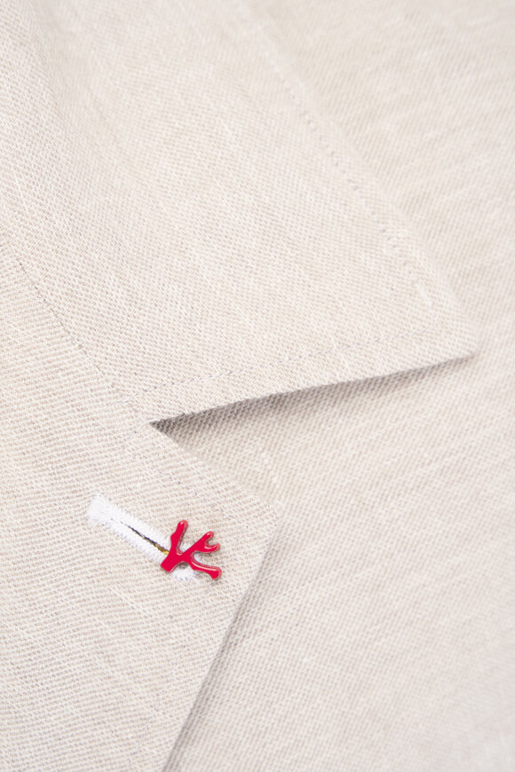 Isaia Sand Linen & Cashmere Portofino Jacket - view 4