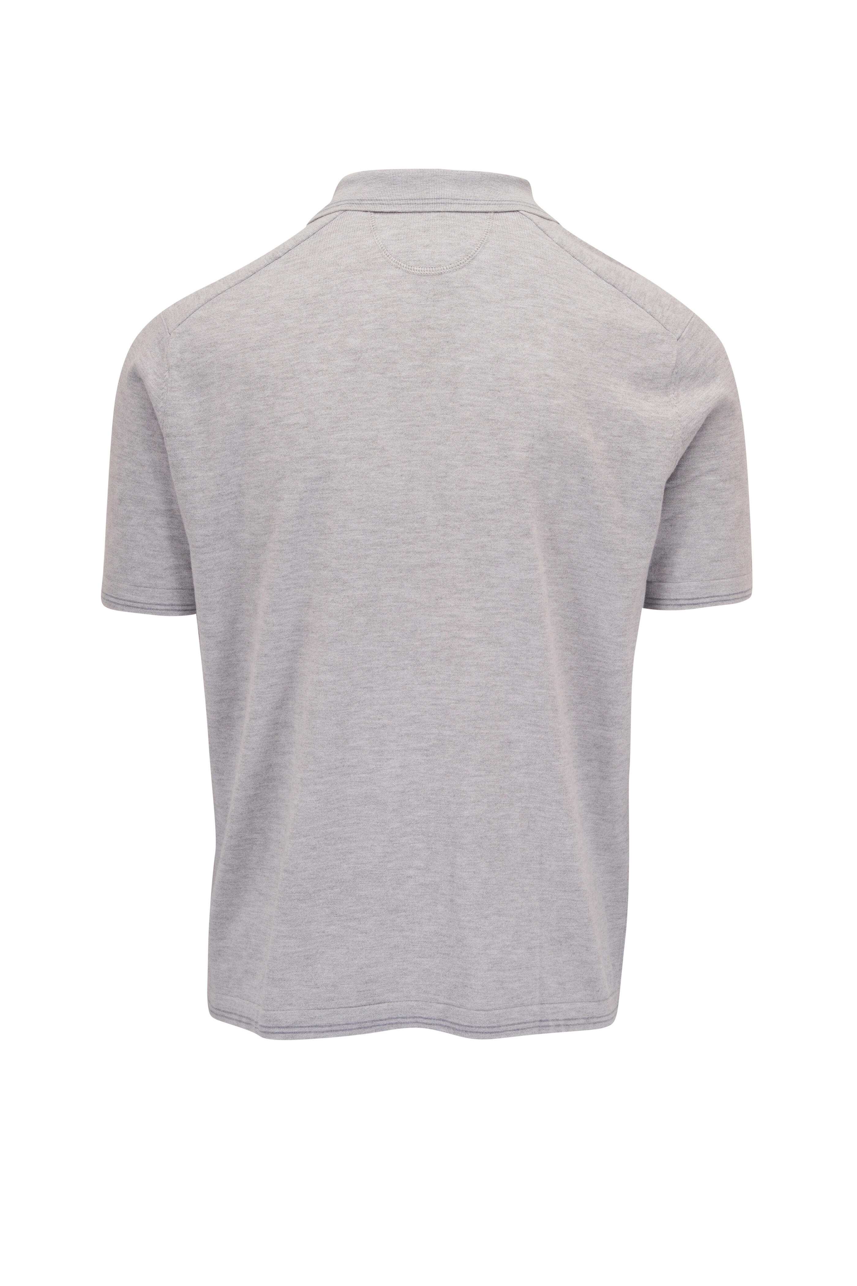 Raffi - Platinum Gray Cotton Blend Polo