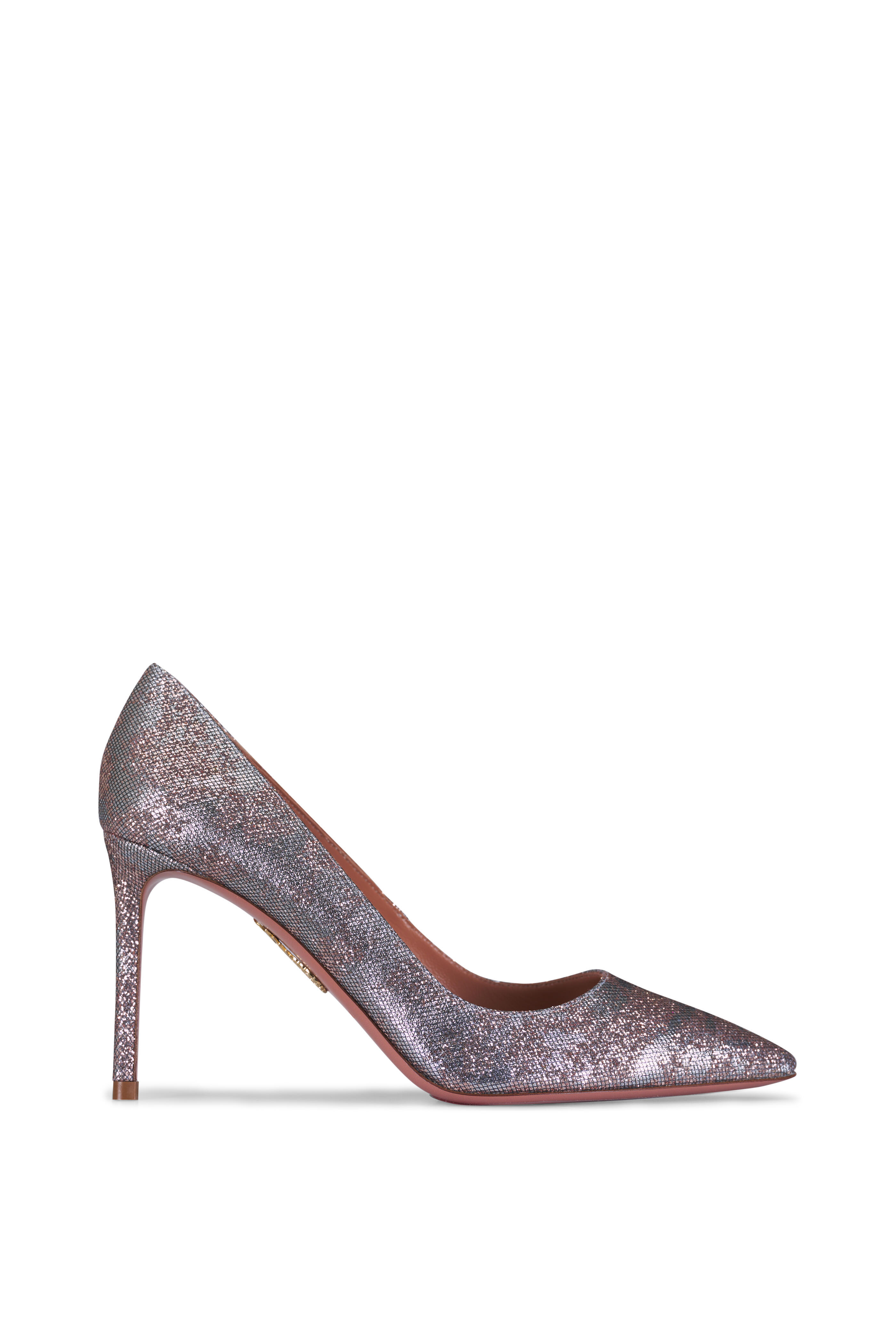Aquazzura - Purist Meteor Dust Leather Pump, 85mm - view 2