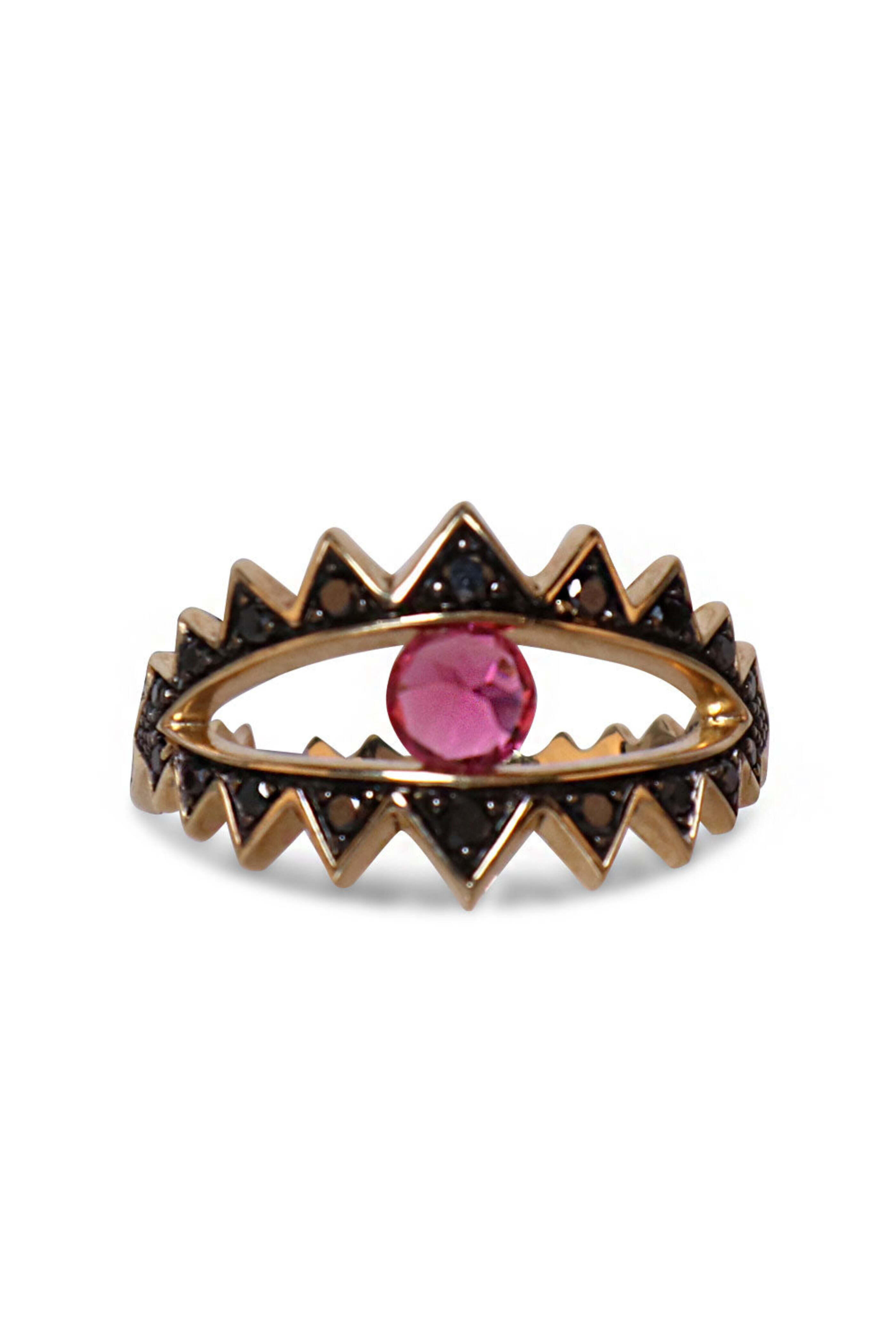 Ara Vartanian - Rubellite Eye Black Diamond Ring