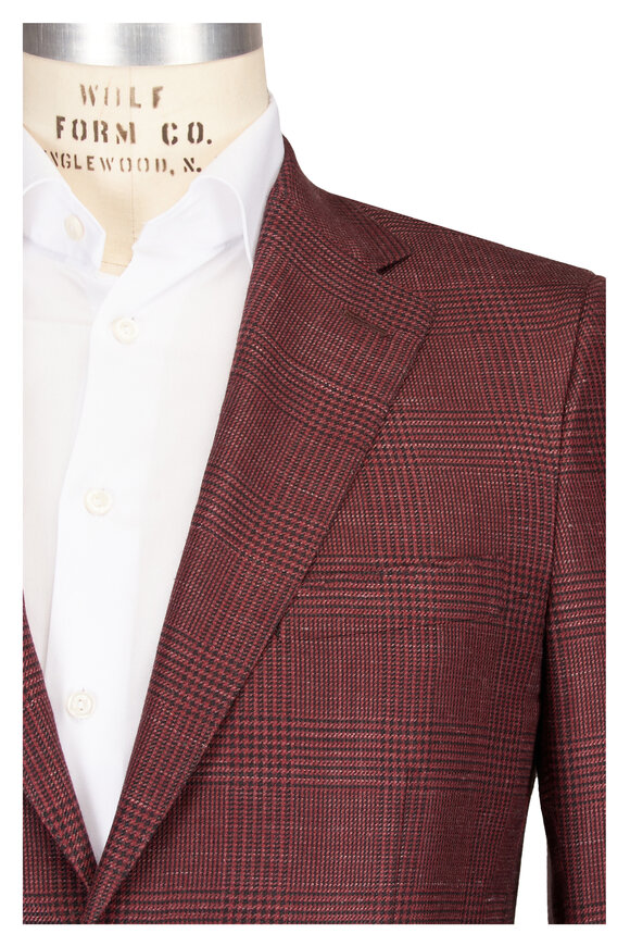 Brioni Rust Red Plaid Sportcoat - view 1
