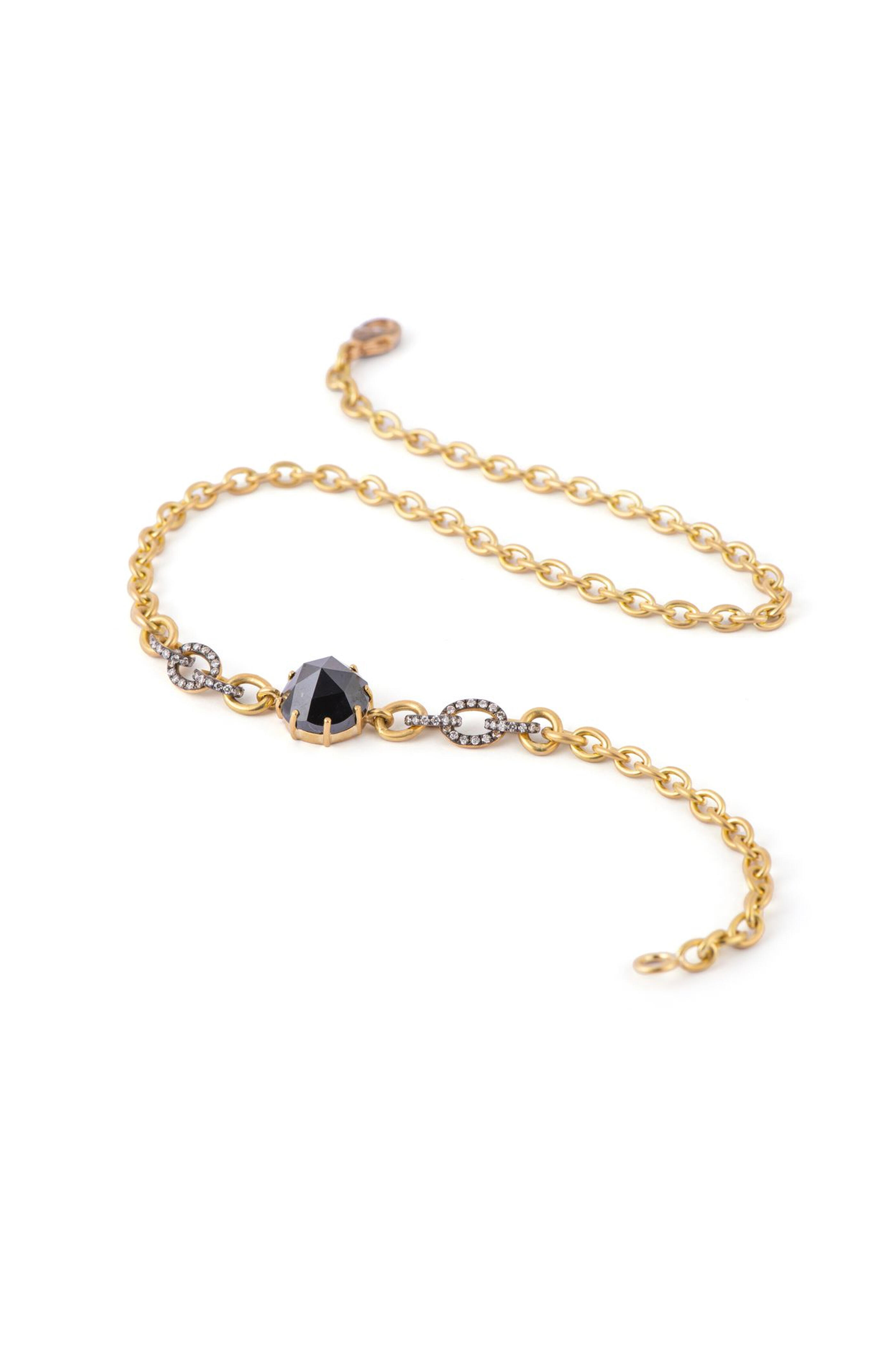 Sylva & Cie - Double Wrap Black Diamond Bracelet - view 1