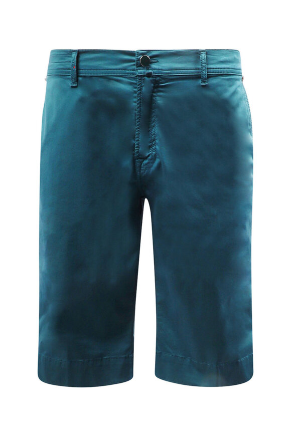 Loro Piana - Red Hibiscus Print Linen Shorts | Mitchell Stores