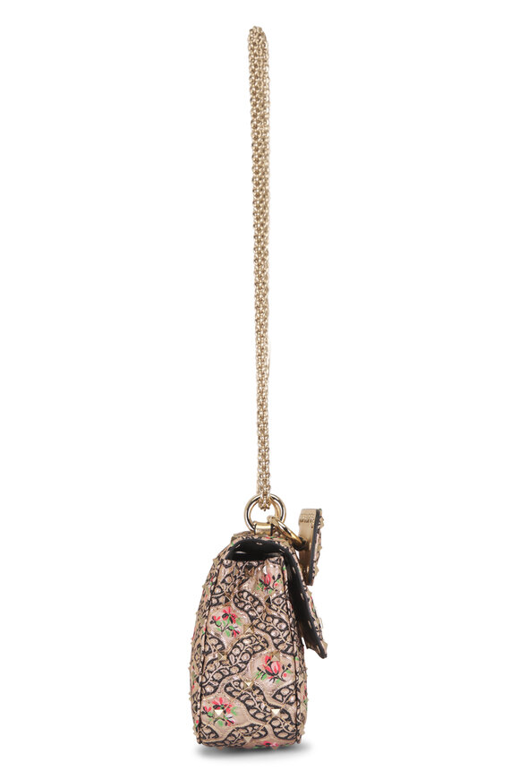 Valentino Garavani Small Floral Jacquard Rockstud Chain Shoulder Bag - view 4