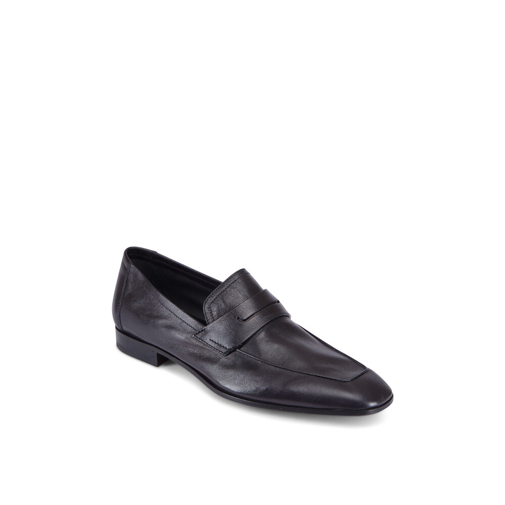 Berluti - Lorenzo Nero Kangaroo Leather Loafer | Mitchell Stores