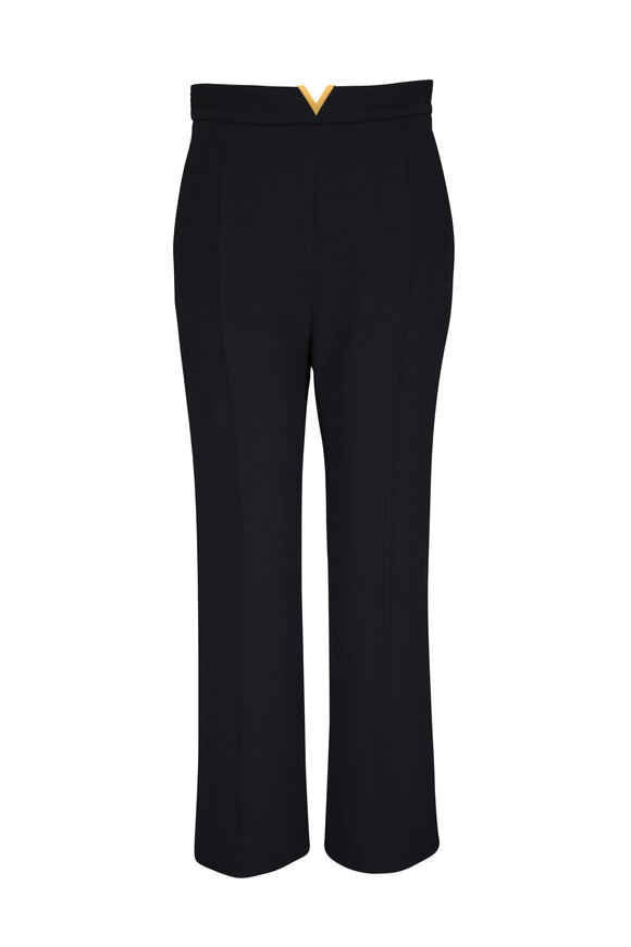 Valentino Black V-Logo Wool Pant