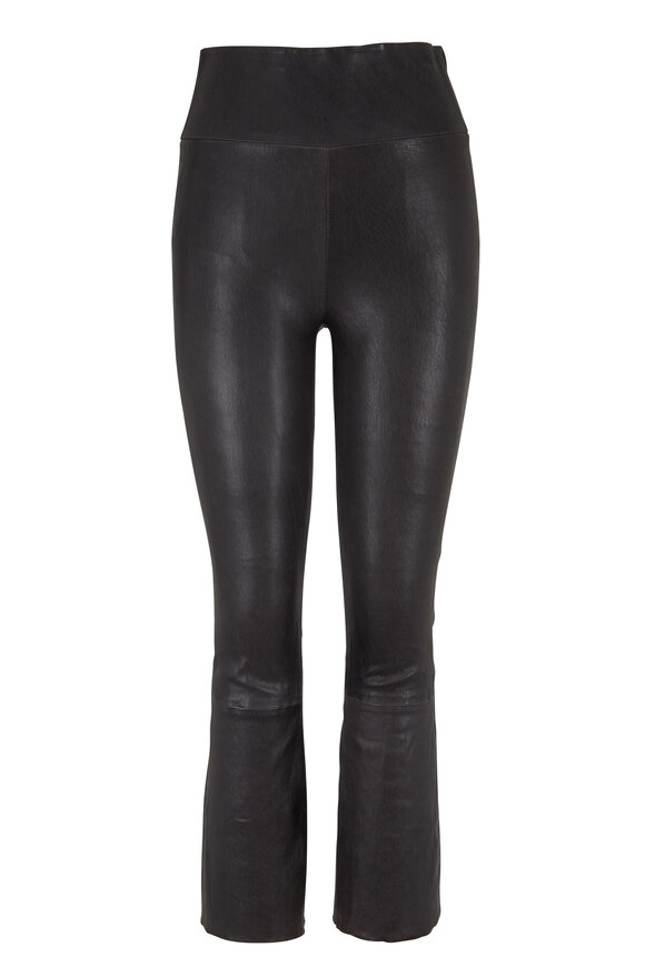 SPRWMN - Anthracite Kick Flare Leather Legging