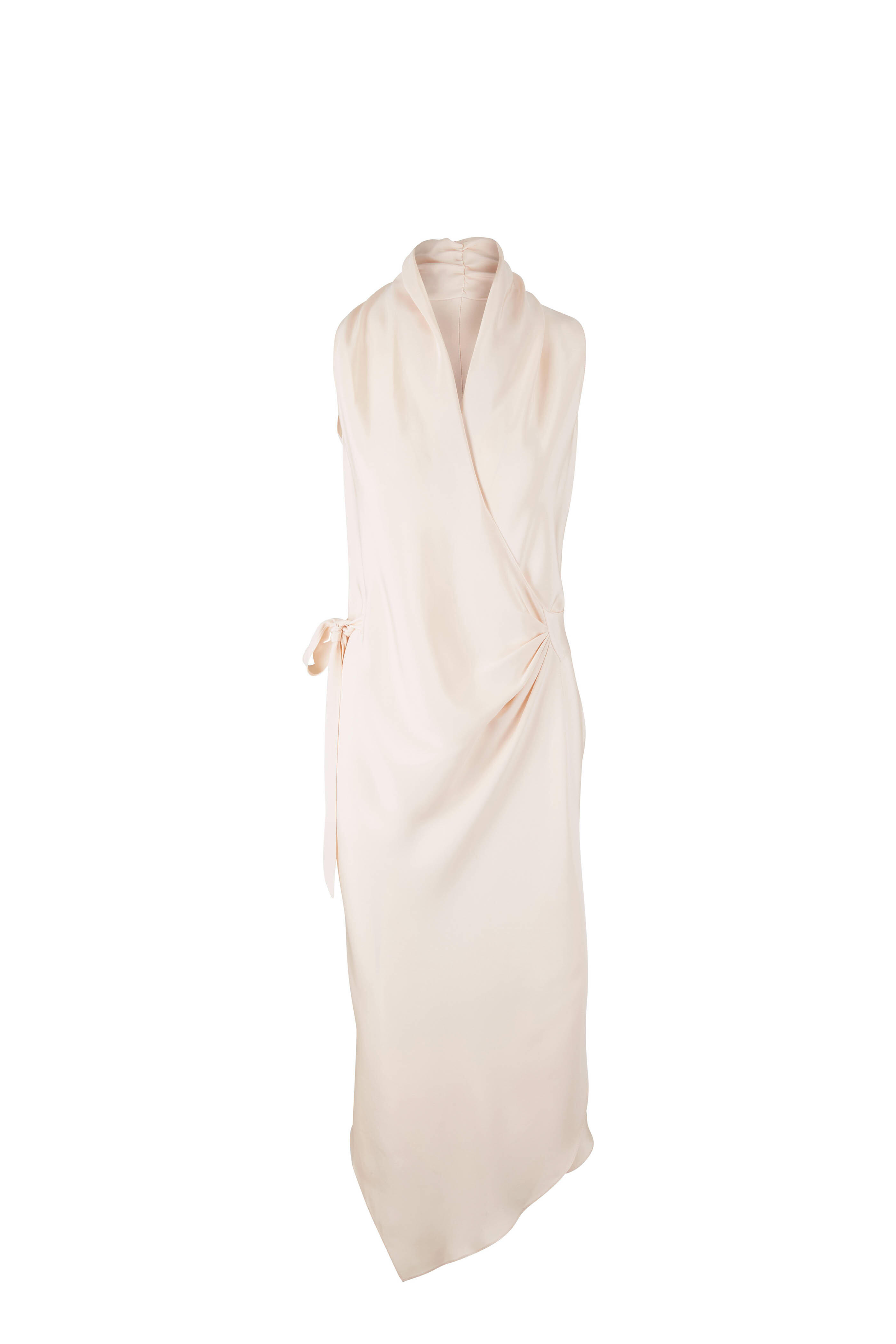 Peter Cohen - Victor Blush Pink Silk Sleeveless Wrap Dress