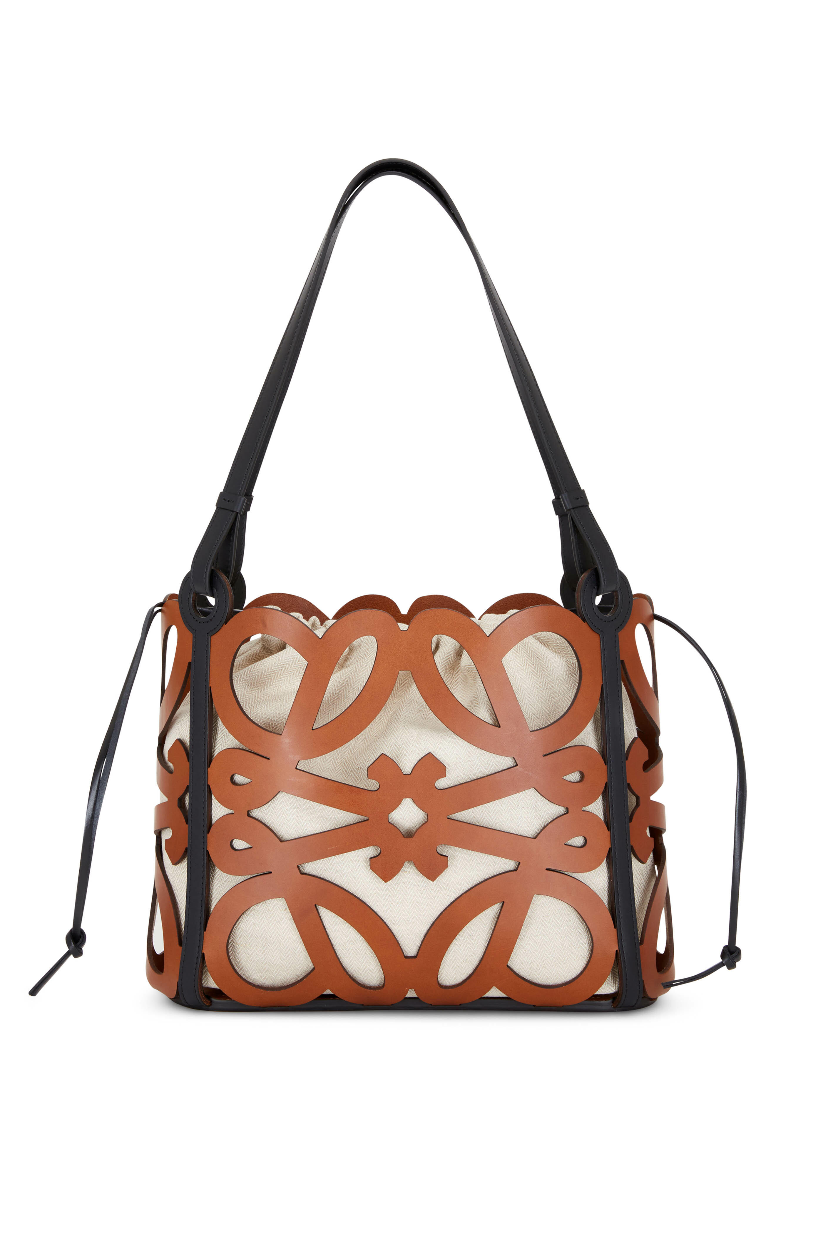 Shop LOEWE Small Anagram Cutout Leather Tote