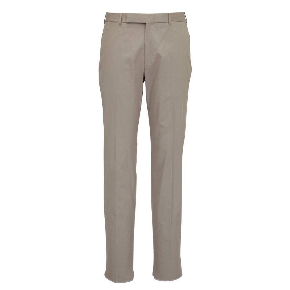 Zegna - Tan Flat Front Dress Pant | Mitchell Stores