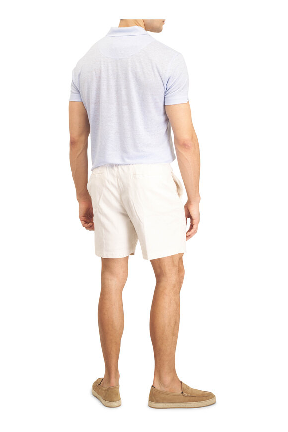 Orlebar Brown Sebastian Surfside Blue Linen Polo - view 4