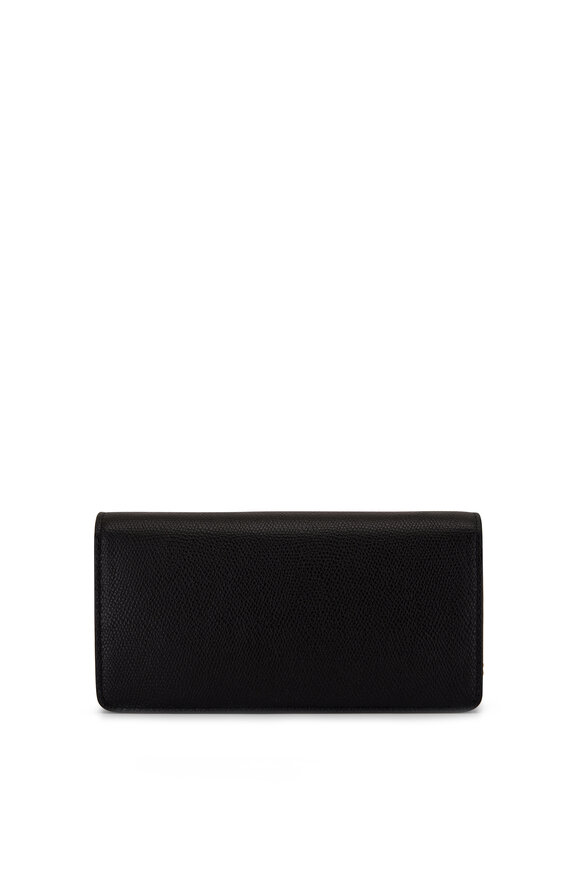 Valentino Garavani VLogo Black Leather Chain Wallet - view 3