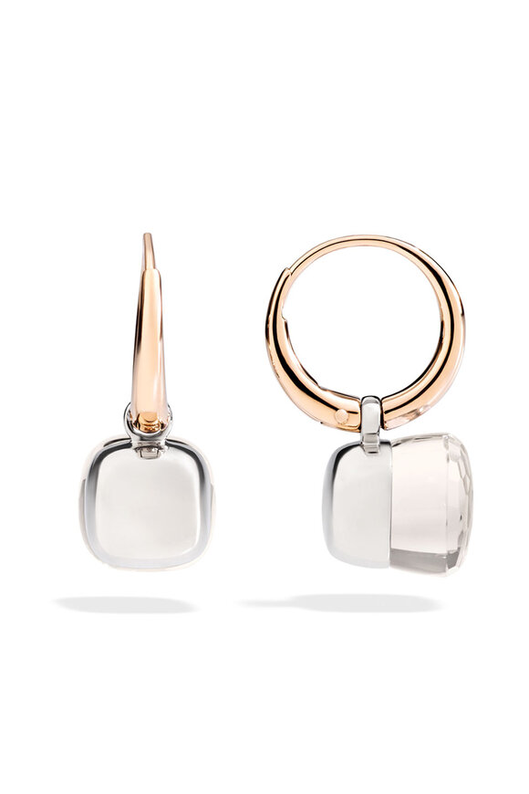 Pomellato 18k Rose Gold Petit Nudo White Topaz Earring - view 3