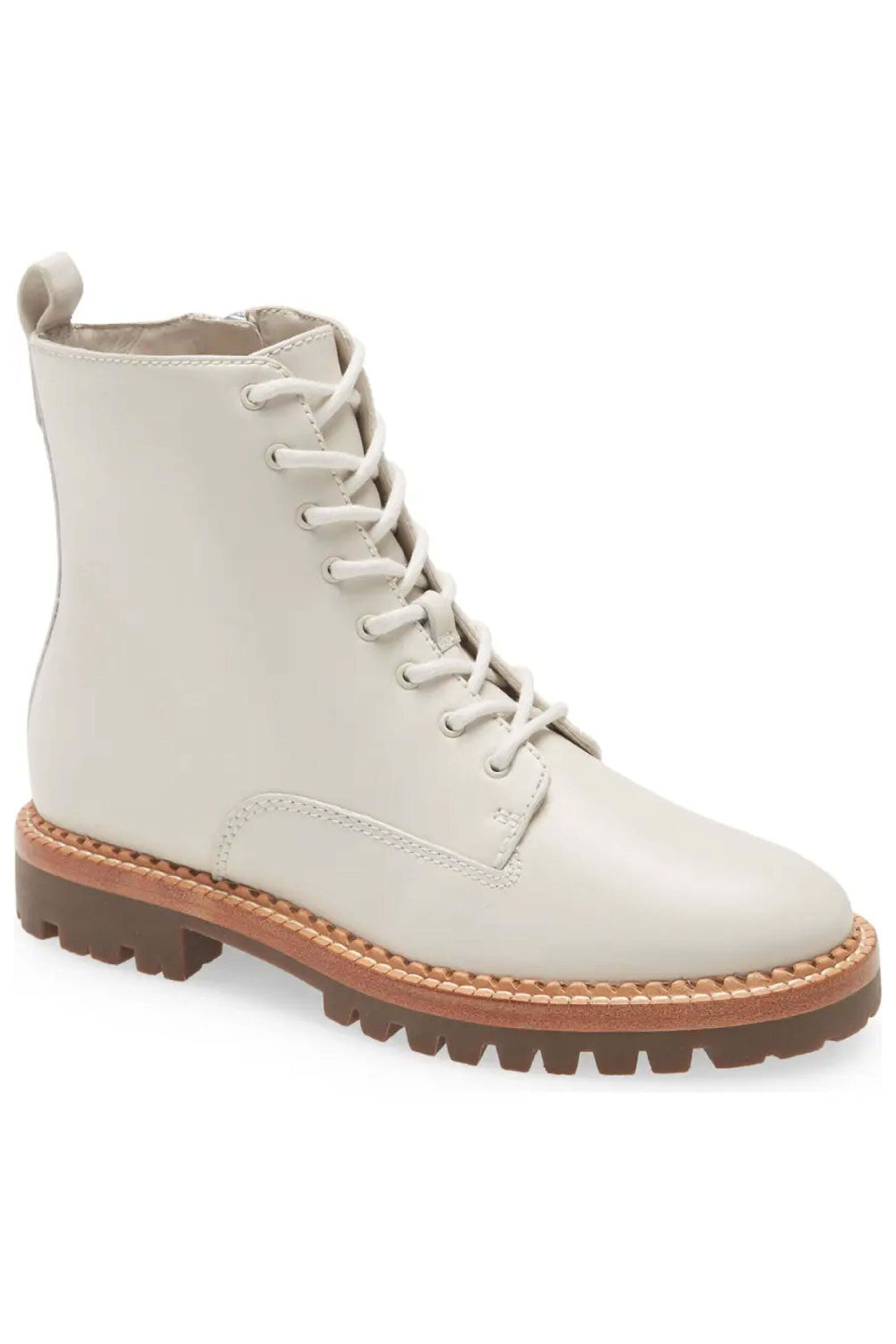 Vince - Cabria Lug Water Repellent Combat Boot in Opaline