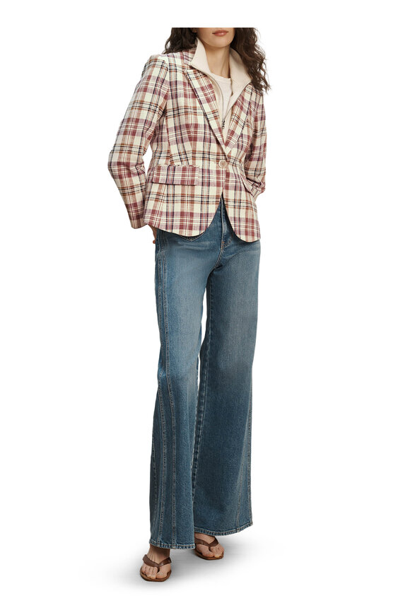 Veronica Beard Tyra Orchid Plaid Dickey Jacket - view 2