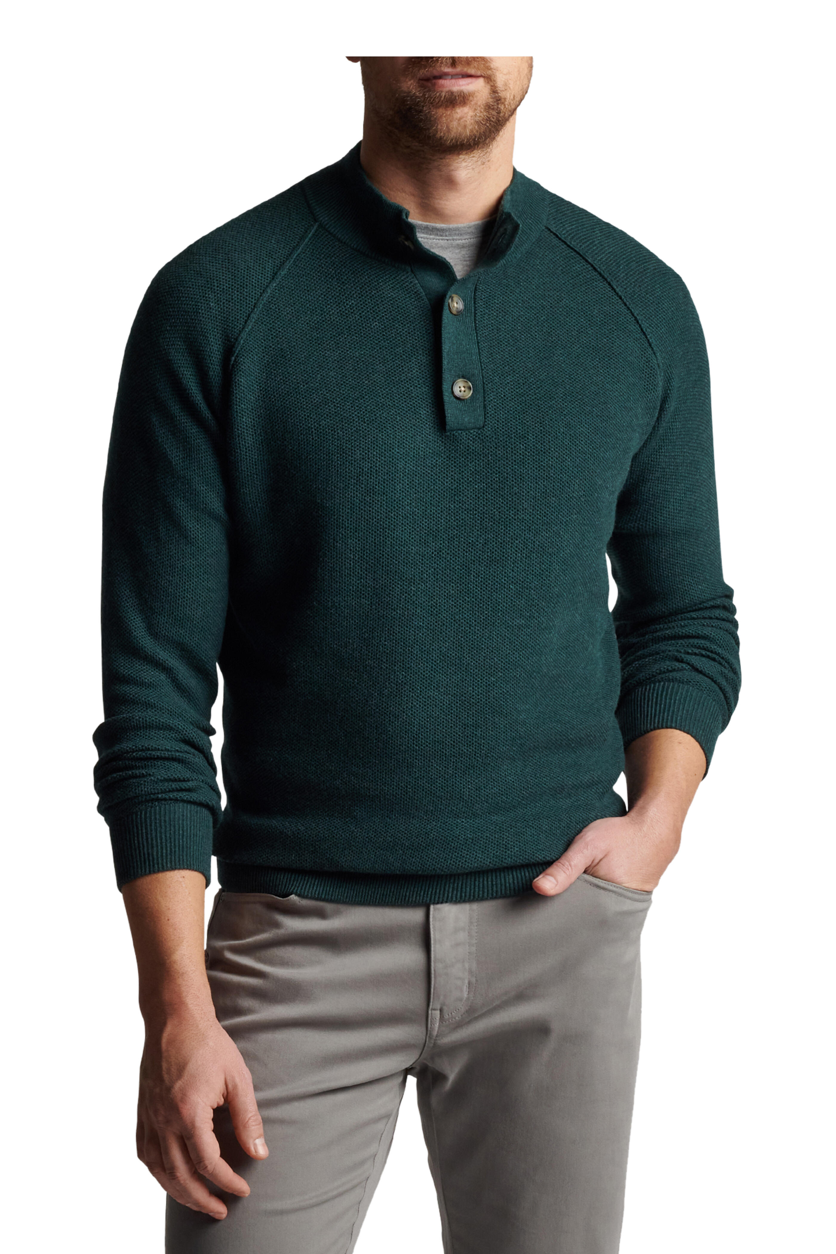 Peter Millar - Parkway Balsam Textured Mock-Neck Sweater