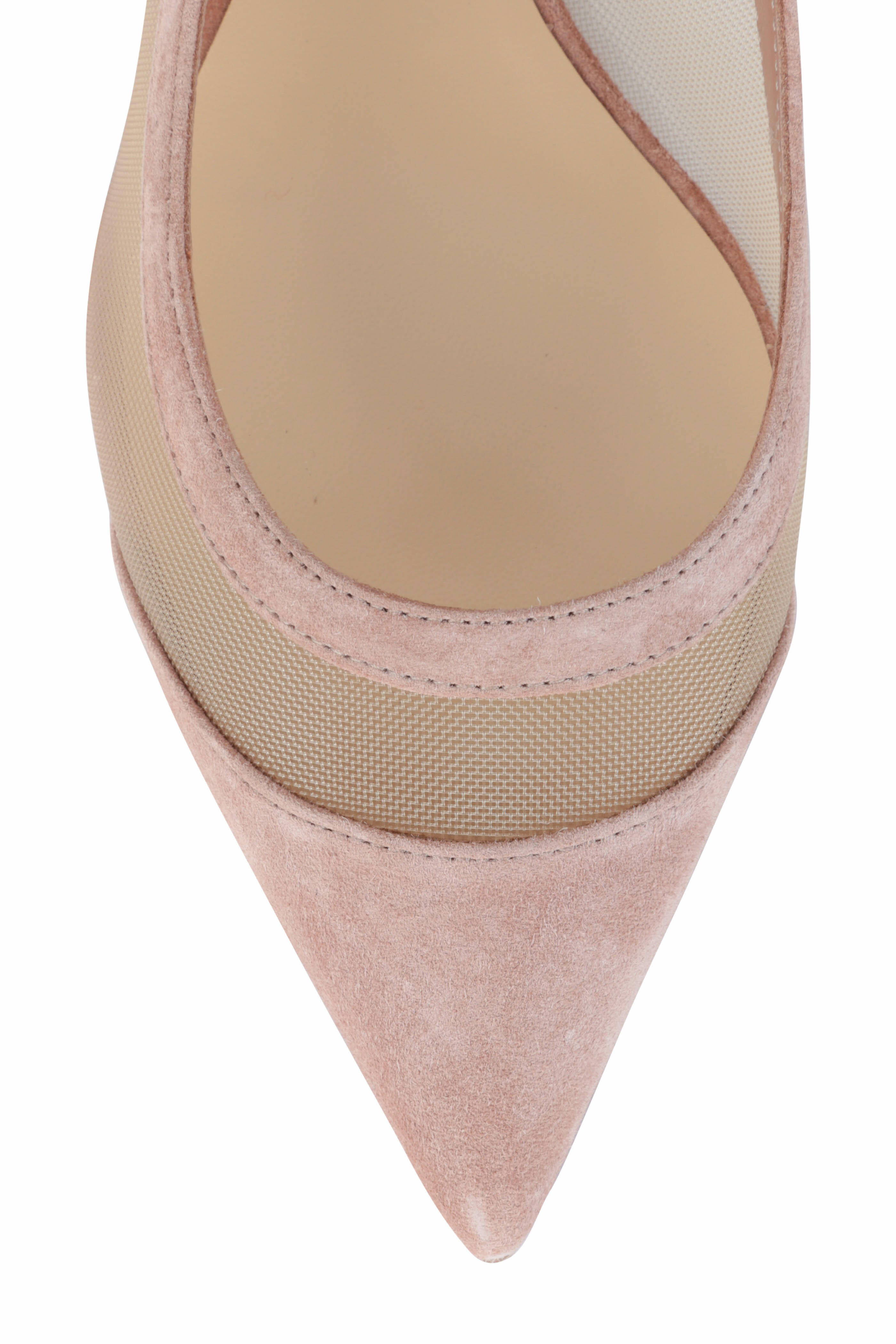 Christian Louboutin - Galativi Nude Mesh & Suede Pointed Flat