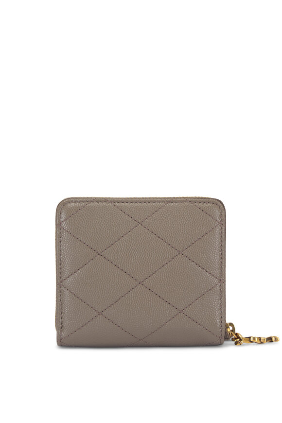 Saint Laurent Cassandre Light Taupe Leather Compact Wallet - view 2