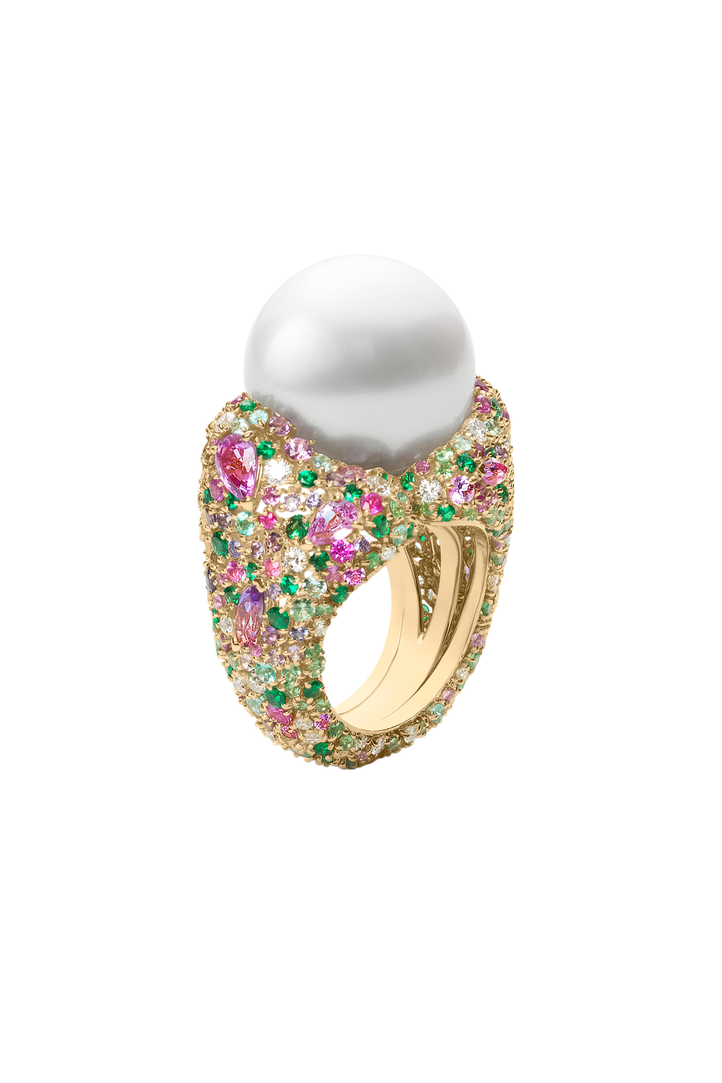 Mikimoto - Four Season Gold Spring Pearl & Gemstone Ring