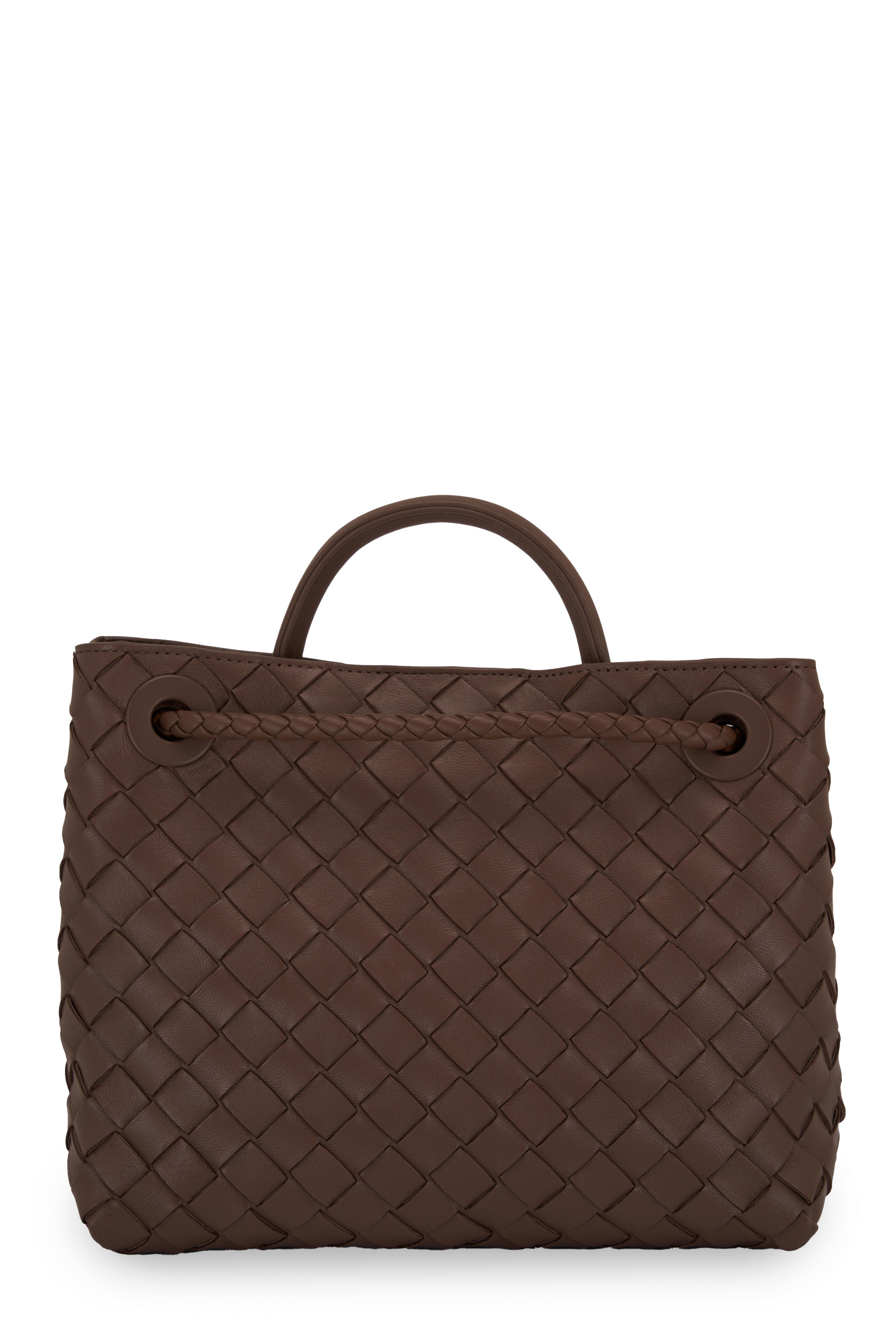 Bottega Veneta - Small Andiamo Taupe Gray Woven Top Shoulder Bag