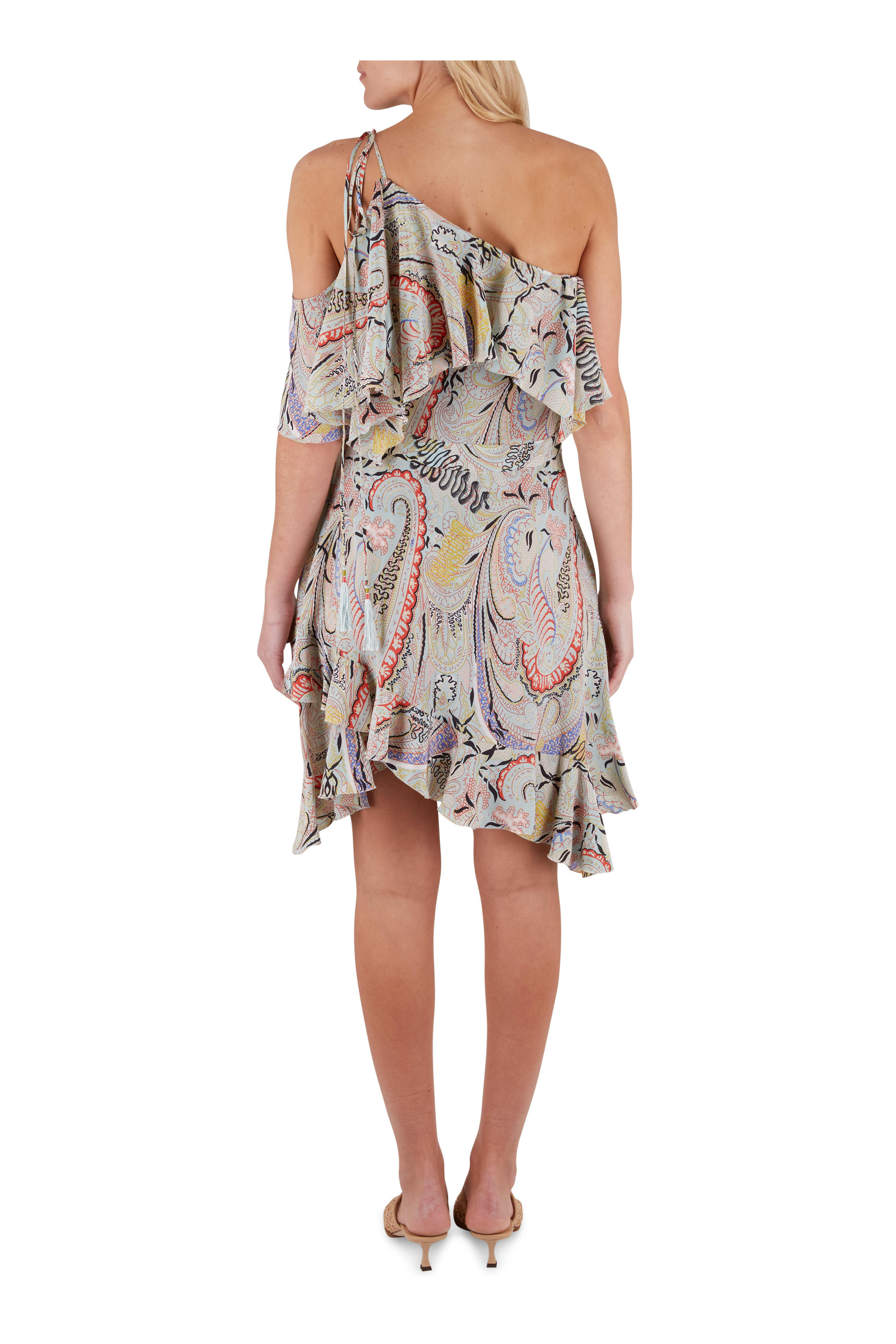 Etro - Multicolor Paisley Silk One Shoulder Dress