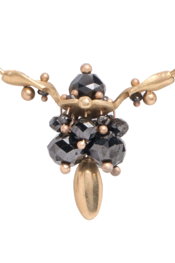 Ted Muehling Black Diamond Cluster Hoop Earrings - view 3