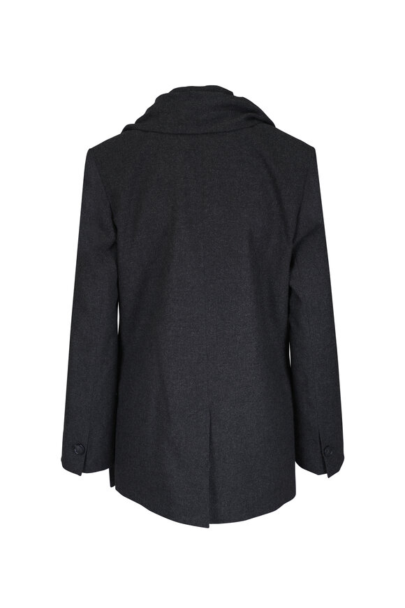 Totême Charcoal Mélange Scarf Blazer - view 4
