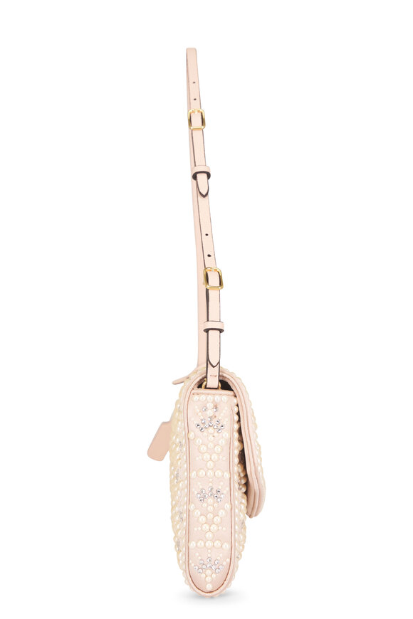 Valentino Garavani Small Devain Pearl & Rhinestone Shoulder Bag - view 4