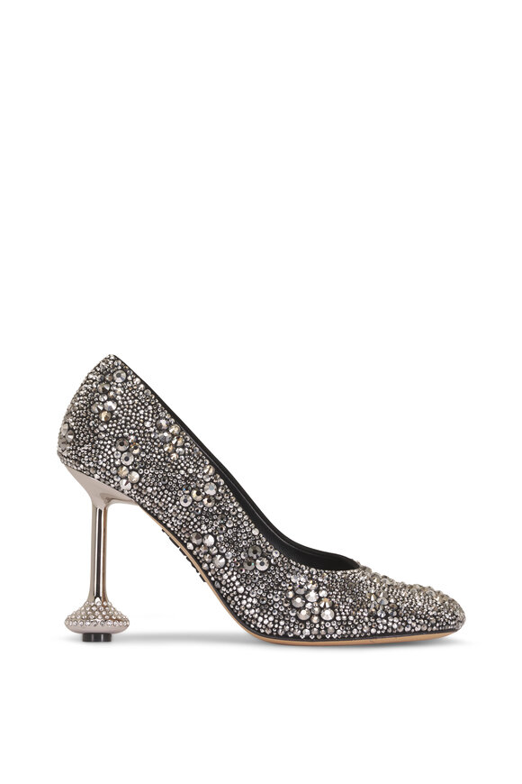 Loewe Toy Black & Silver Rhinestone Pump, 90mm - view 3