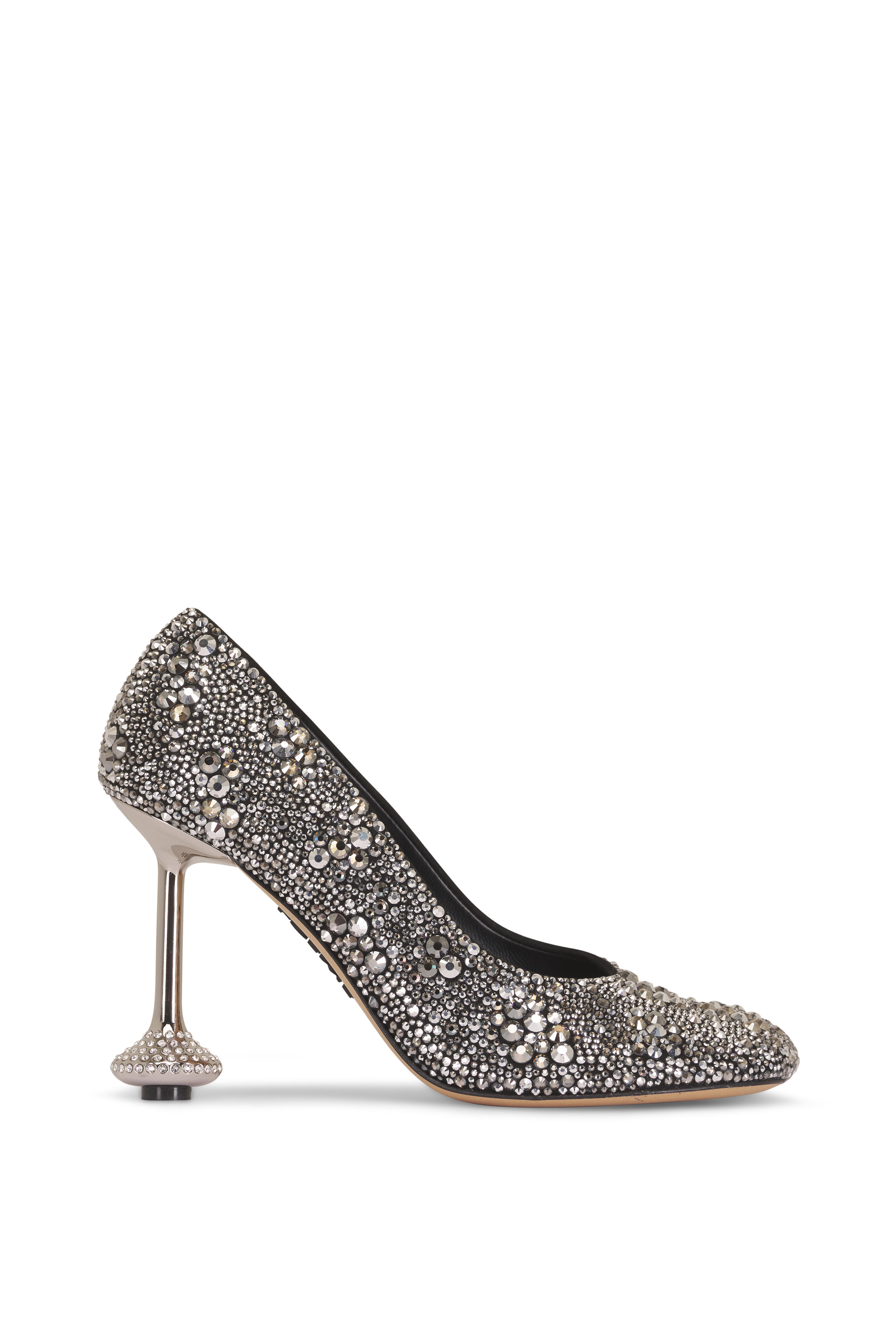 Loewe - Toy Black & Silver Rhinestone Pump, 90mm - view 2