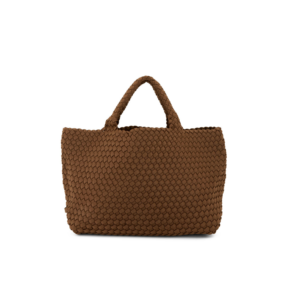 St. Barths Medium Mink Brown Woven Handbag