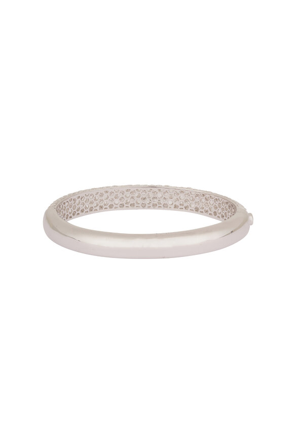 Sutra 18k White Gold Diamond Bangle - view 2