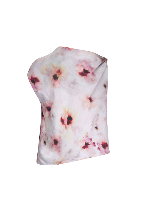Vince Soft Peony Watercolor Floral Print Top - view 4