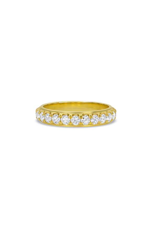 Leigh Maxwell 18k Yellow Gold Edged Eternity Band - view 2