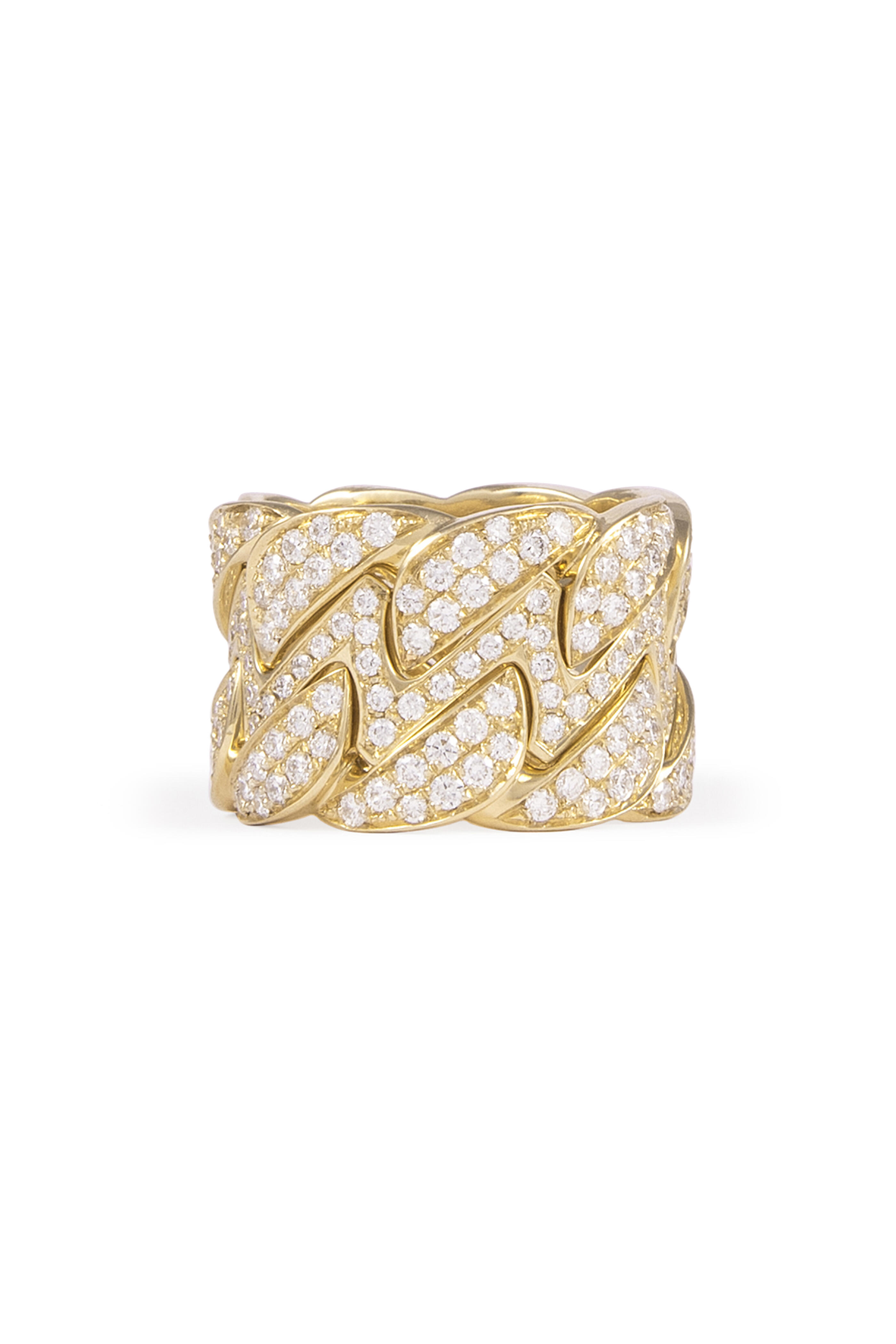 Golden Rhinestone Encrusted Scarf Ring