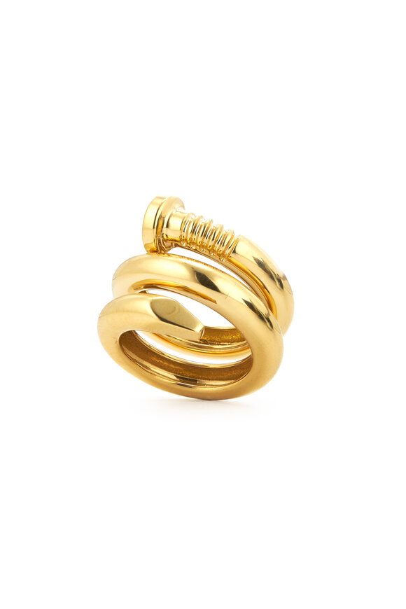 David Webb - 18K Yellow Gold Nail Ring