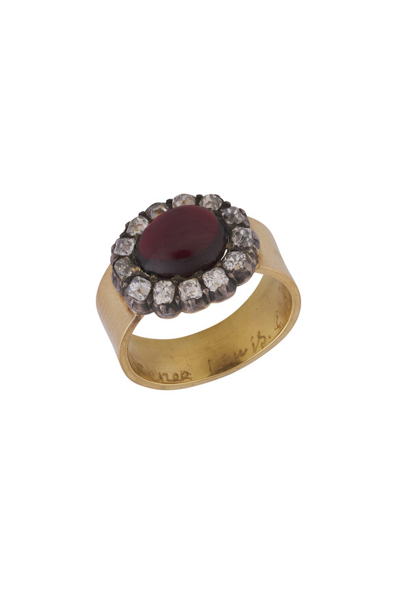 Renee Lewis 18k Yellow Gold Diamond & Almandine Garnet