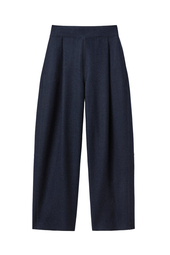 Lafayette 148 New York Walker Blue Ink Wool Barrel Leg Pant - view 1