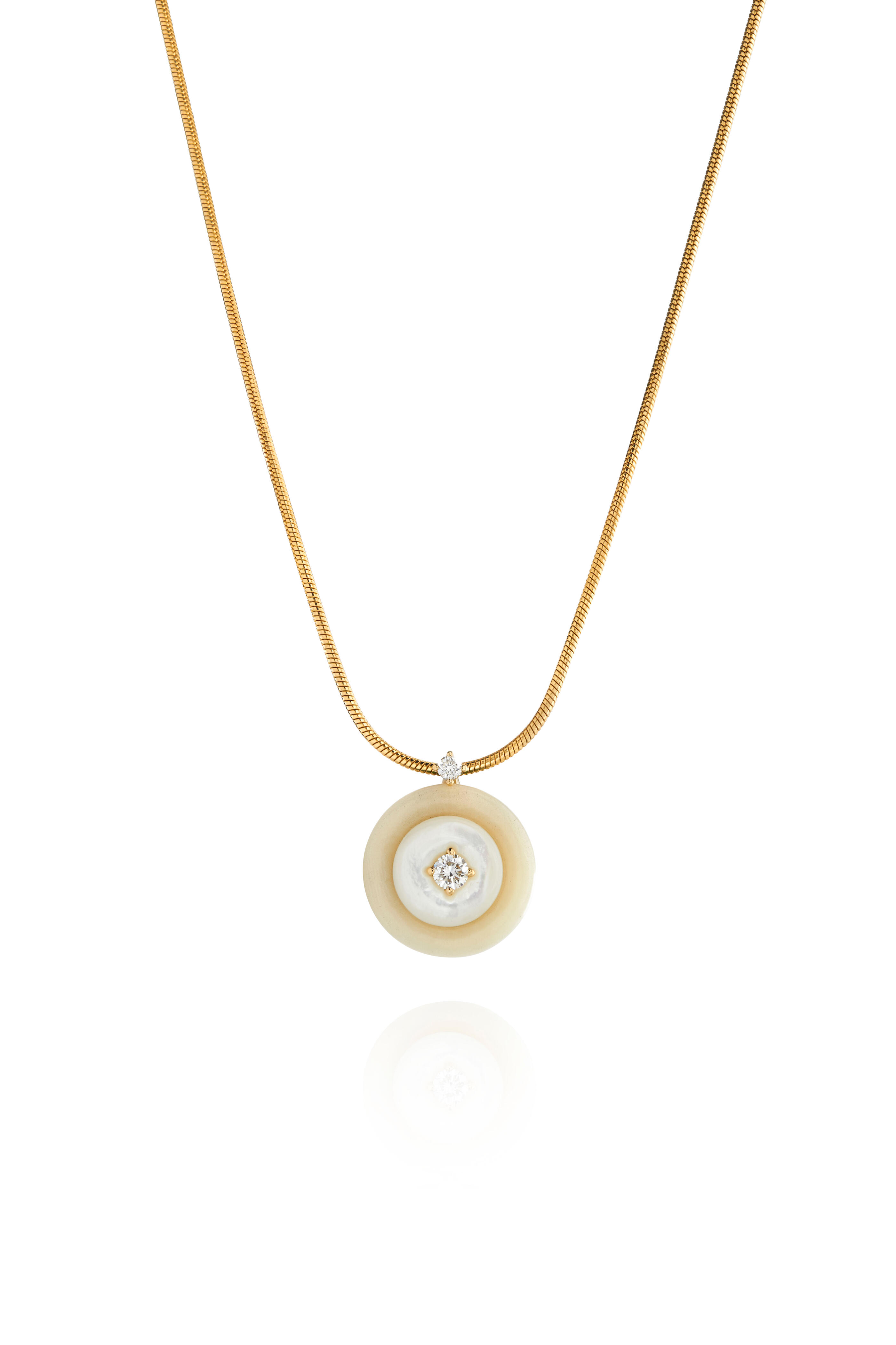 Fernando Jorge - 18K Yellow Gold Diamond & Mother Of Pearl Pendant