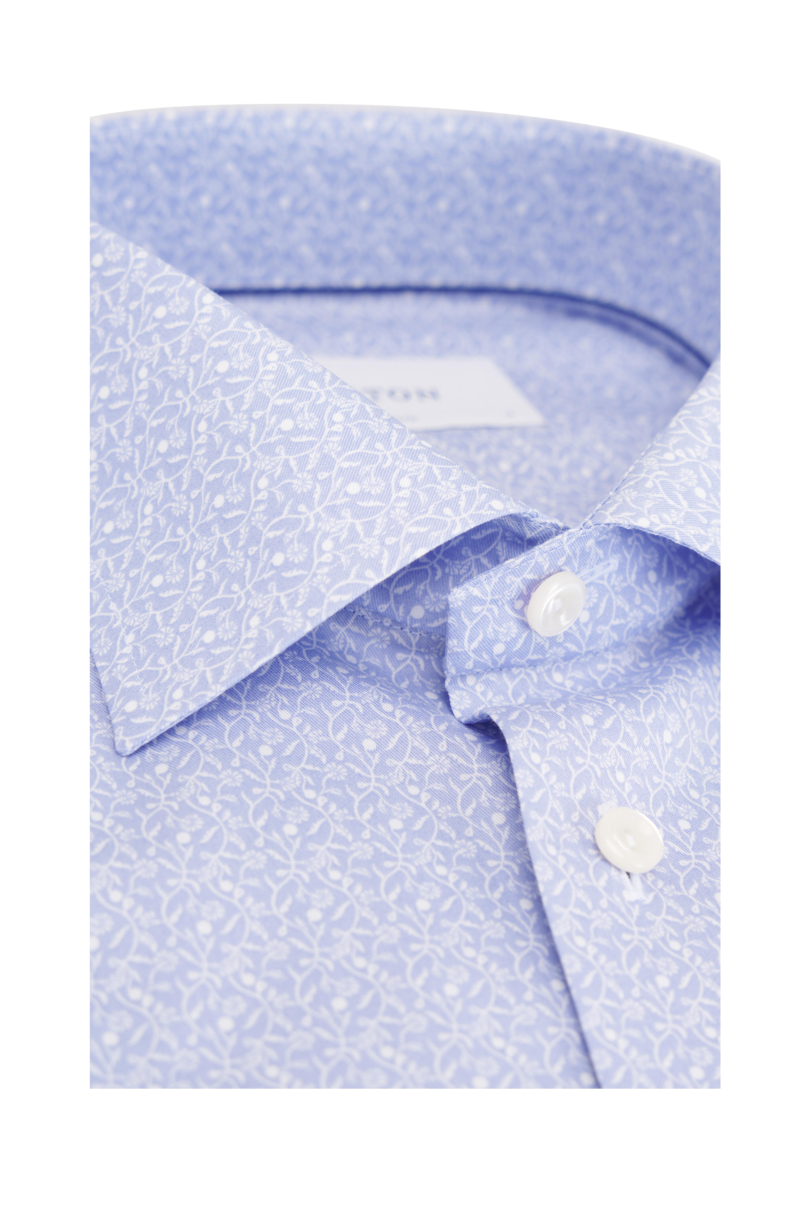 Eton - Light Blue Printed Cotton Dress Shirt