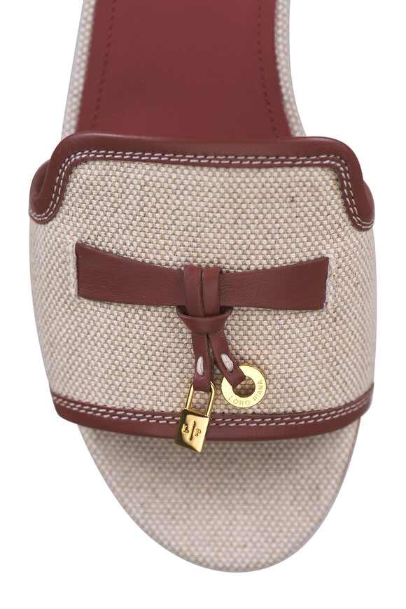 Loro Piana Summer Charms Natural & Caramel Flat Sandal - view 4