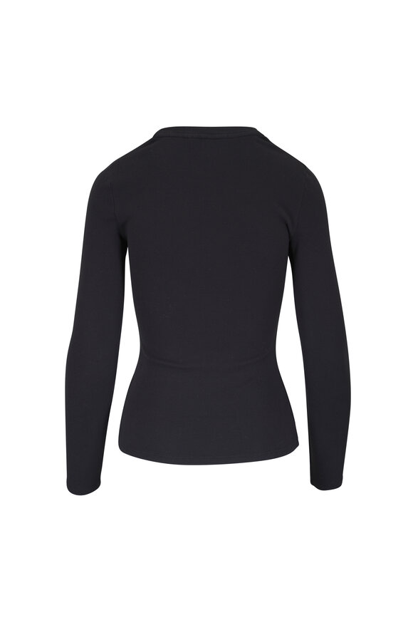 Nili Lotan Emelie Black Cotton Long Sleeve T-Shirt - view 2