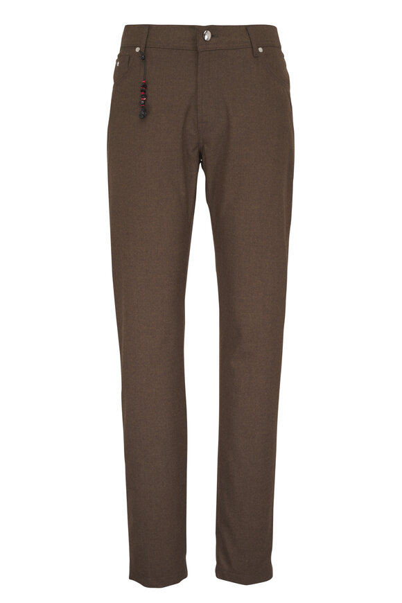 Marco Pescarolo Nerano Brown Flannel Five-Pocket Pant - view 1
