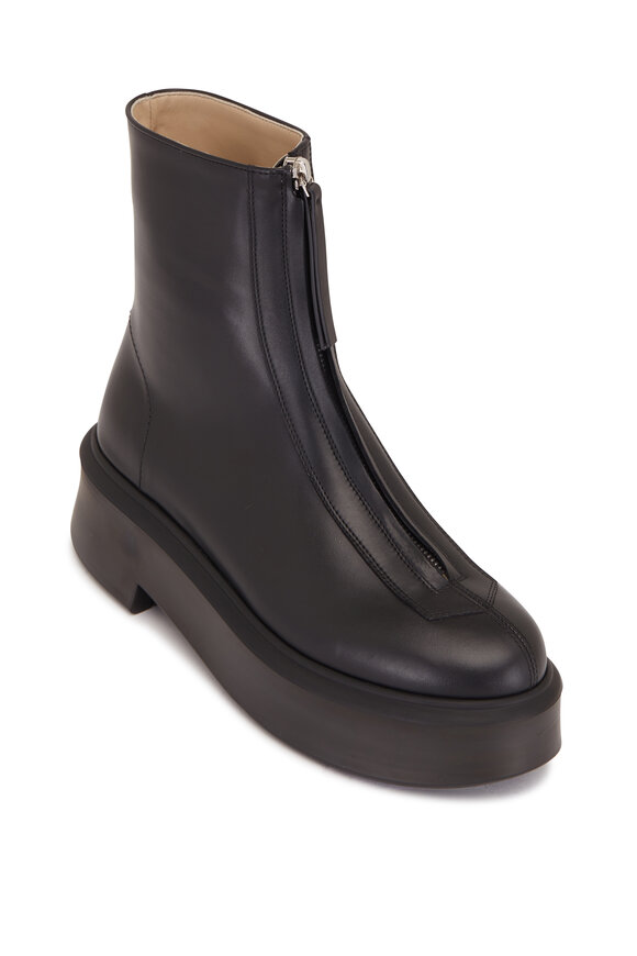 The Row - Black Front Zip Platform Boot, 30mm