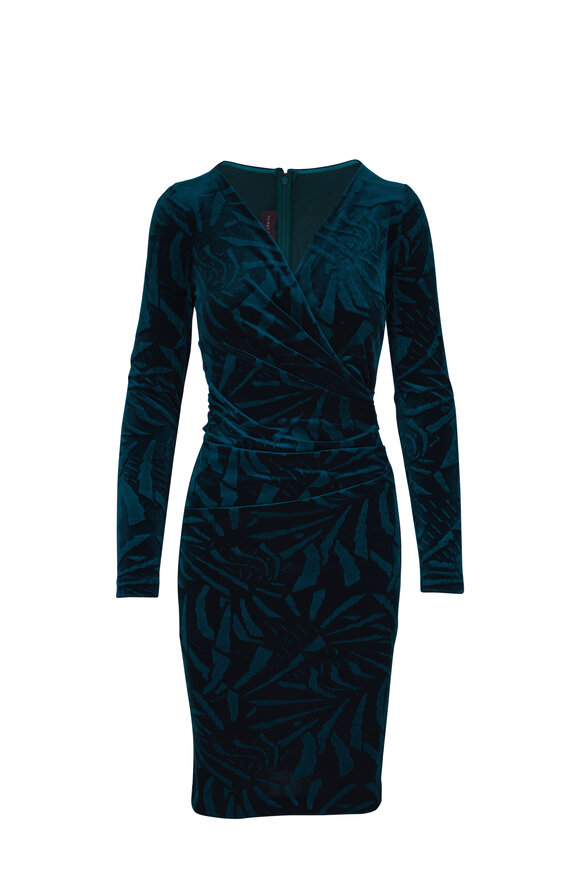 Talbot Runhof - Cypress Palm Leaf Velvet Dress