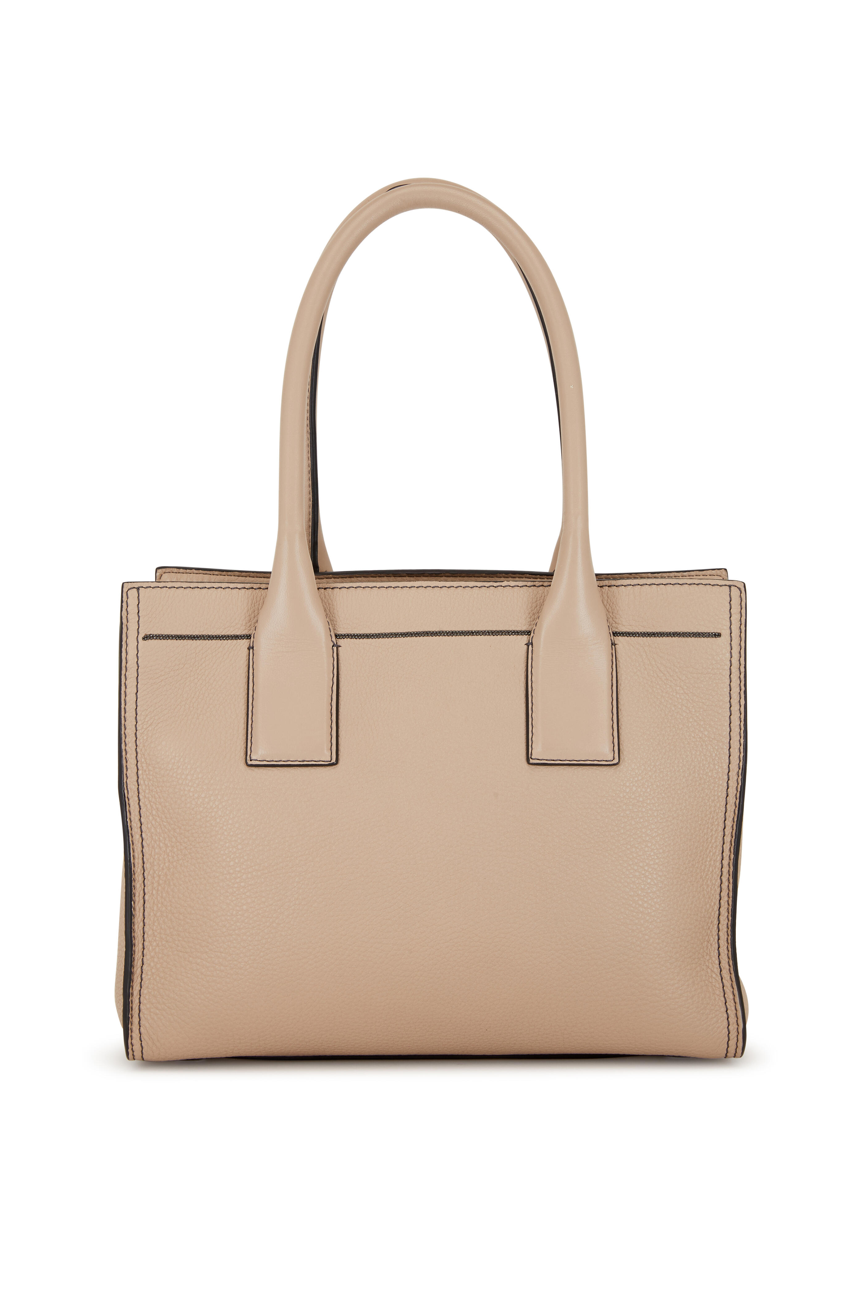 ショルダーバッグ・ポシェット BRUNELLO CUCINELLI GREY LEATHER SHOULDER BAG Brunello Cucinelli Monili Zip Leather Shoulder Bag