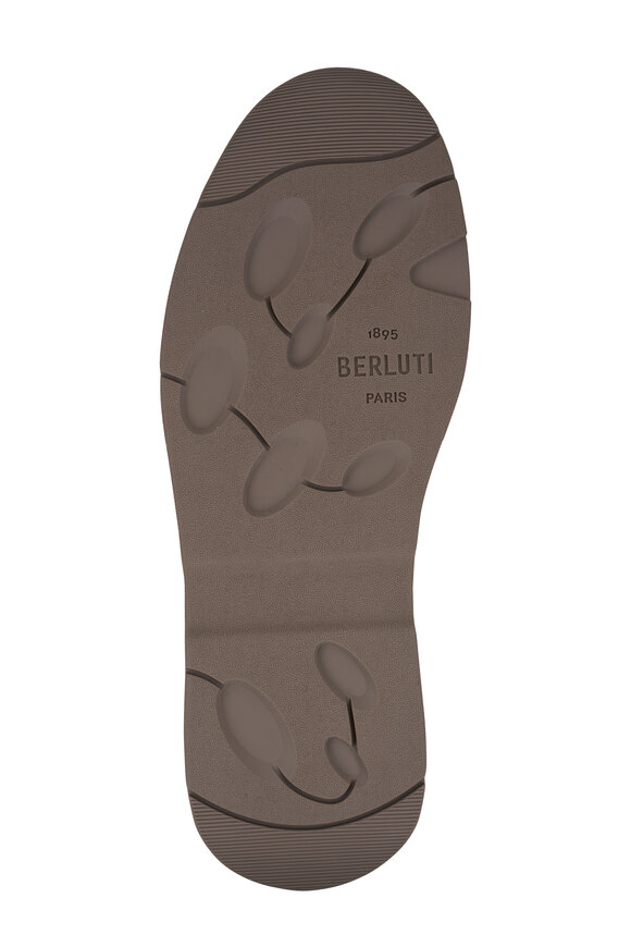 Berluti - Échappée Scritto Blue Suede Slip On Shoe