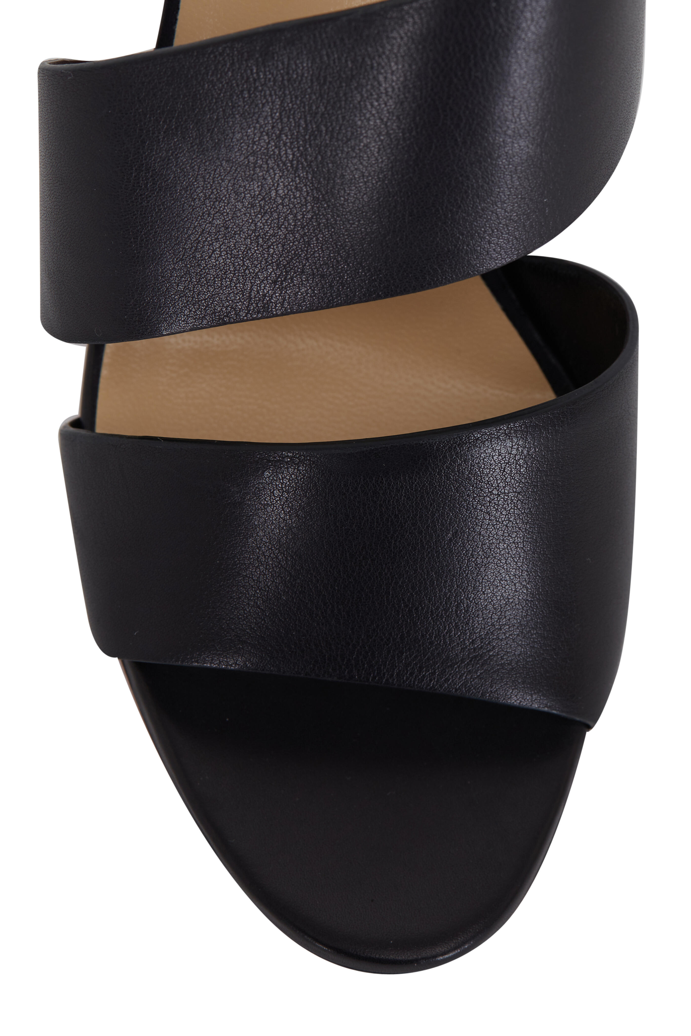 Christian Louboutin - Fibi Black Leather Flared Heel Sandal, 85mm