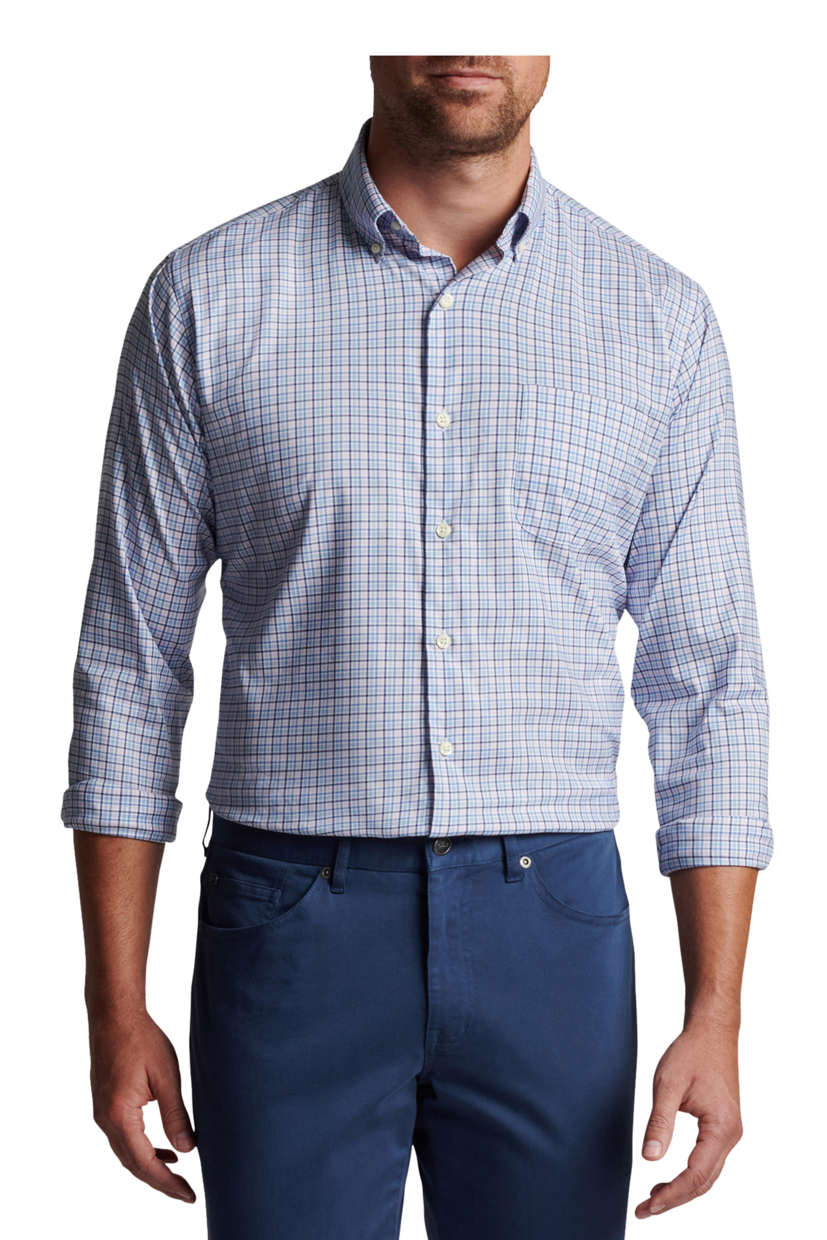 Peter Millar - Eddings Crown Multicolor Mini Check Sport Shirt - view 5
