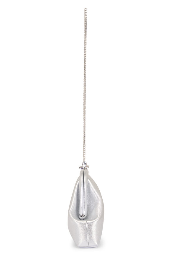 Jimmy Choo Skylar Silver Metallic Leather Chain Clutch - view 4